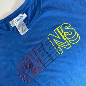 Vintage Liberty Clothing Queen's Blue Single Stitch Tee Size‎ L 100% Cotton
